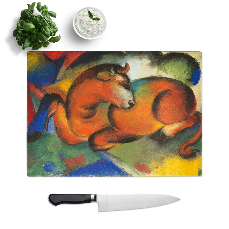 Red Bull by Franz Marc Chopping Board, 0.4cm H x 20cm W x 28.5cm L