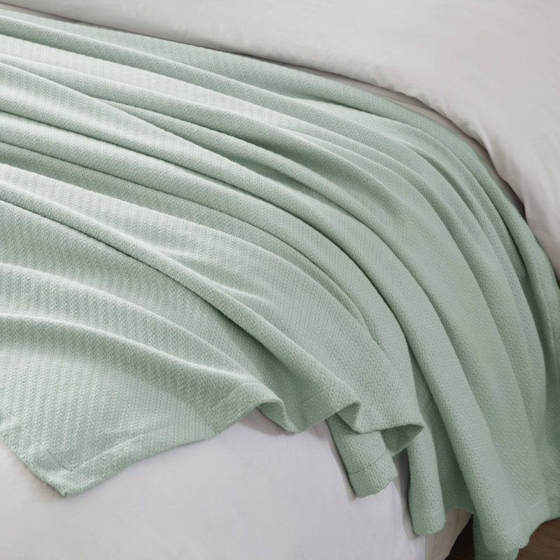 Couverture tissée en coton liquide respirant, Double/Grand, Écume de mer, écume de mer