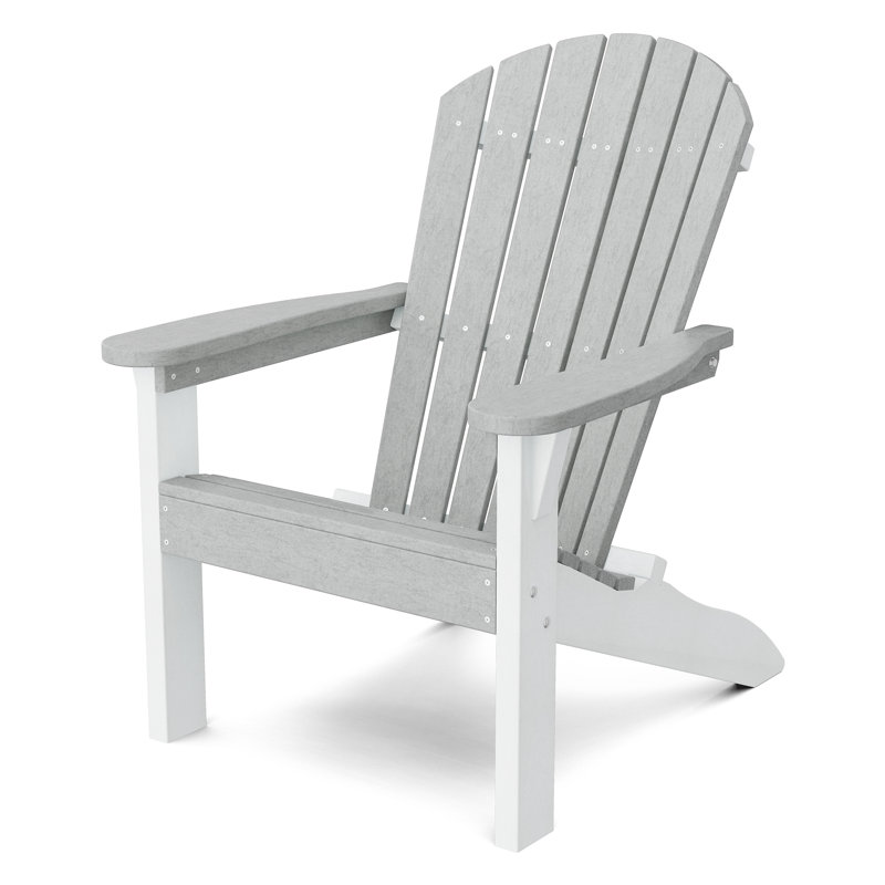 Heritage Outdoor Adirondack Chair, Light Gray/White