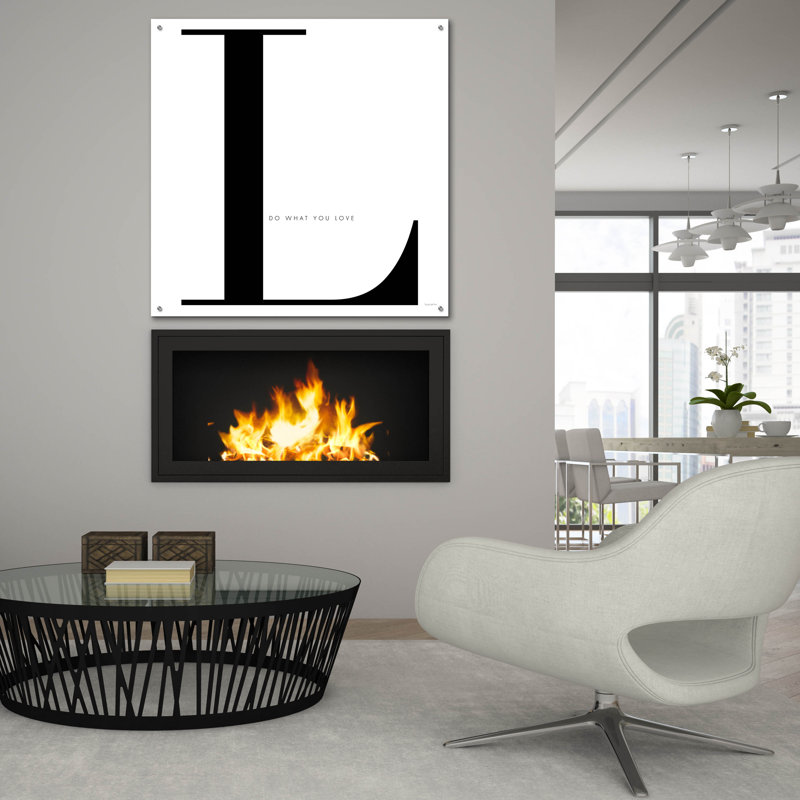 Art mural en verre rouge «L Is For Love On White» par Mercedes Lopez, Red Barrel Studio®, H 36 po x l 36 po x P 0,2 po