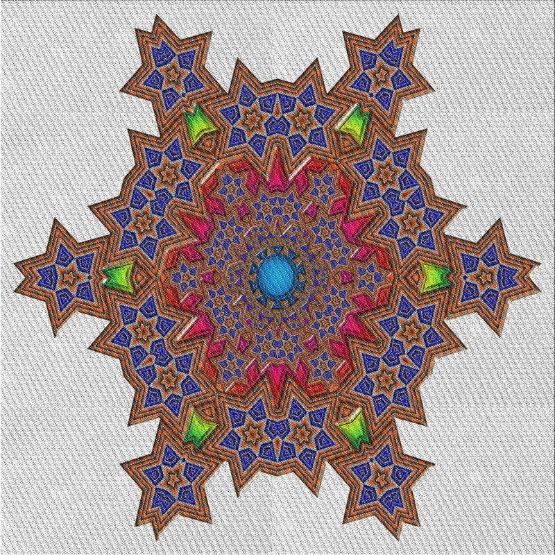 Tapis décoratif bleu géométrique, Carré 8 pi