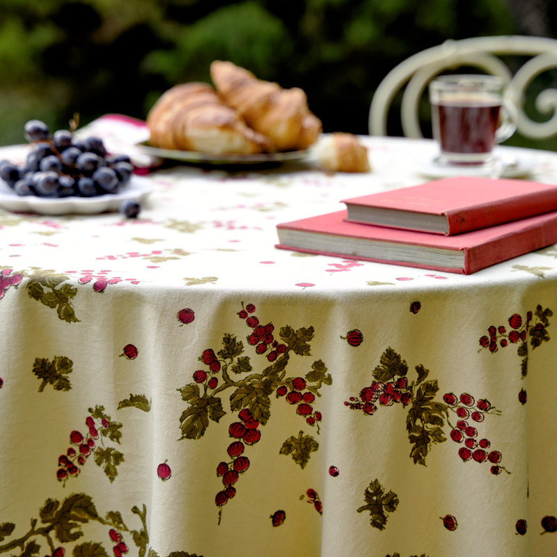 Gooseberry Handmade Floral Tablecloth, 90" Square
