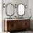 Wall Decorative Mirror, Modern Wall Mirror For Bathroom, Wall Vanity Mirror With Irregular And Rectangular Metal Black Frame-1853817473