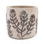 Avanna 4 Grey Sand And Cement Planters, Brown Botanical Patterns, Bohemian Room Decor Planter , Traits, Interior