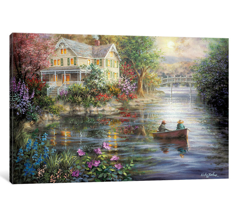 « soirée réflexions », reproduction d’art sur toile, H 40 po x l 60 po x P 1,5 po