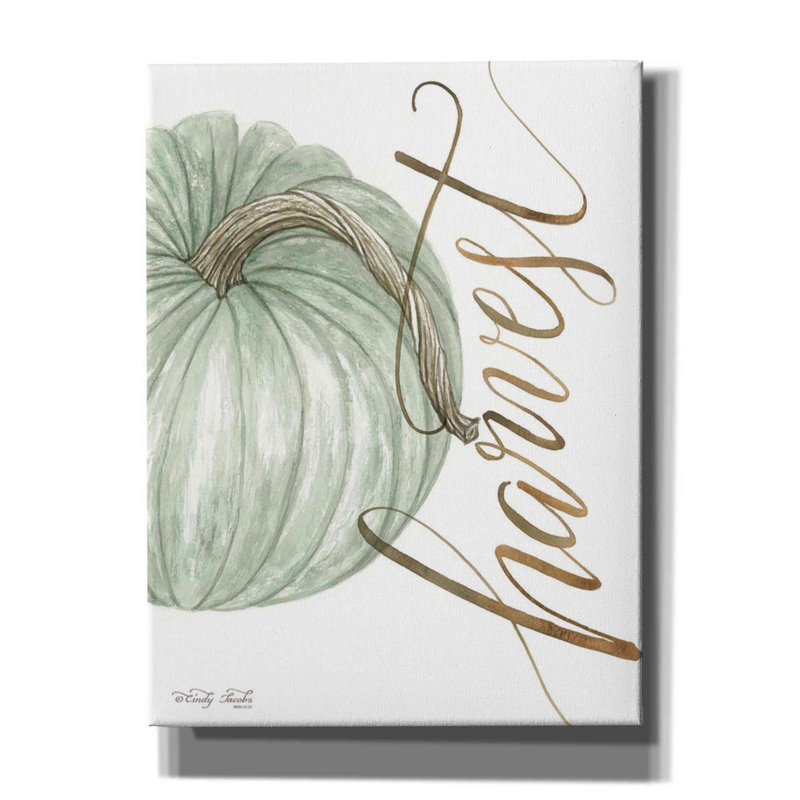«Harvest Pumpkin» par Cindy Jacobs, art mural sur toile, H 16 po x l 12 po x P 0,75 po