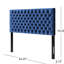 Tête de lit pour grand lit en velours bleu marine, aspect contemporain, revêtement en losange à boutons, tête de lit en velours réglable et charmante, ajustable pour le lit, coutures, attrait moderne pour la chambre à coucher-485496652