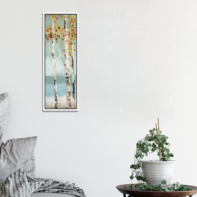 Lookout II by Allison Pearce - Panoramic Painting on Canvas, 30.48 cm H x 91.44 cm W, White Framed Canvas