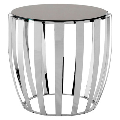 Kiera Glass Top Drum End Table
