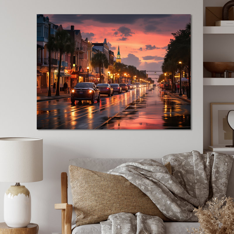 Charleston Beautiful Cityscape II - reproduction d'art sur toile, H 12 po x l 20 po x P 1 po, Toile tendue