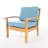 Club Chair - Wood Frame Chair, Comfortable Padding, Water- Upholstery, 32.50" X 28.8" 31.29 Deck Rest Thick Cushions For Outdoor Pleasure, 32.50"D 28.8"W 31.29"H