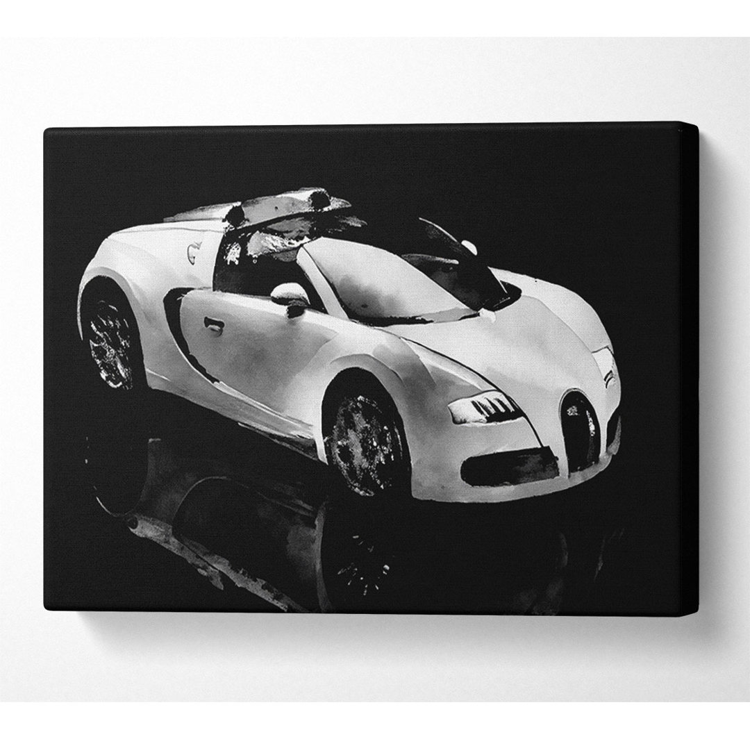 Bugatti Veyron Schwarz und Weiß - Kunstdrucke auf Leinwand