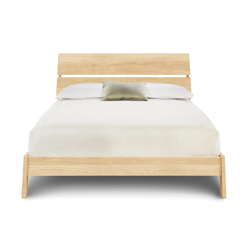 Linn Solid Wood Bed, Queen, Natural Oak