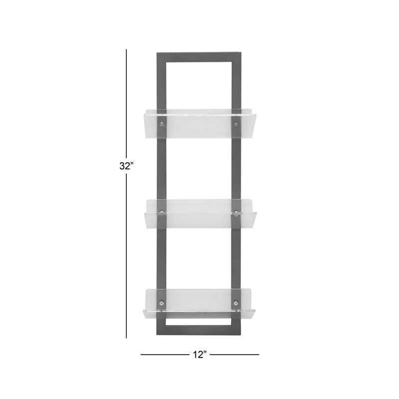 Whipton 3 Piece Iron Accent Shelf, Gray