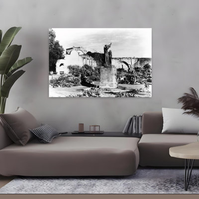 1930S Statue Of Father Junipero Serra In Garden At Mission Of San Juan Capistrano California Usa Classic Retro Vintage Architecture Wall Art