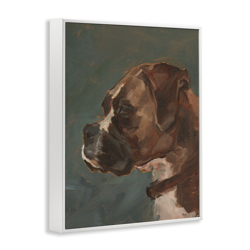 «Bulldog Gazing Portrait», art de la giclée encadrée par Ethan Harper, Estampe numérique encadrée blanc bord de mer