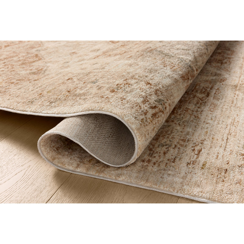 Magnolia Home by Joanna Gaines x Loloi Junie Natural / Clay Area Rug, Square 1'6"
