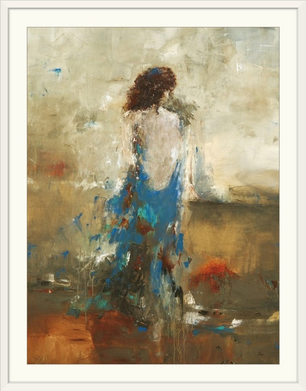 « élégant moment », reproduction d’art, H 32 po x l 26 po x p 1 po, Cadre blanc