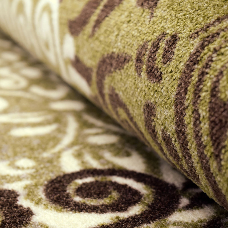 Tapis floral tissé à la machine 8 pi x 10 pi Greens