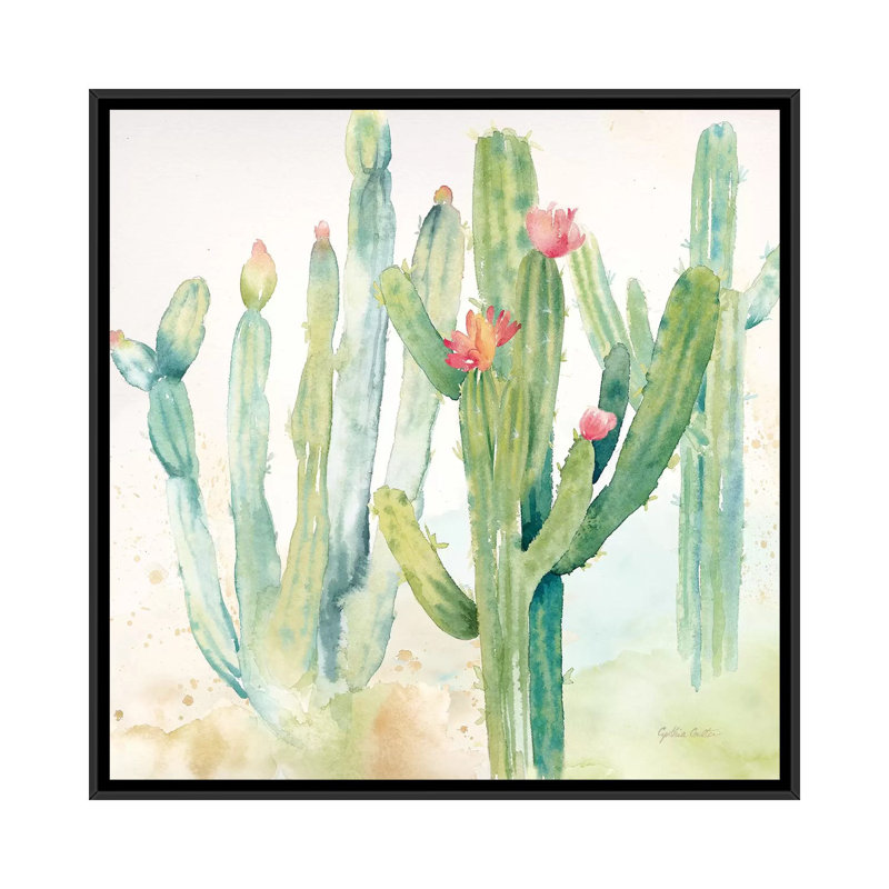 «Cactus Garden II», reproduction sur toile, H 18 po x l 18 po x P 1,5 po, Toile avec cadre noir