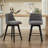 Modern 360° Swivel Counter Stools Set Of 2 - 25" Counter Height Breathable Linen-Cotton, BIFMA Certified For Kitchen Island & Home Bar, Gray-562678776