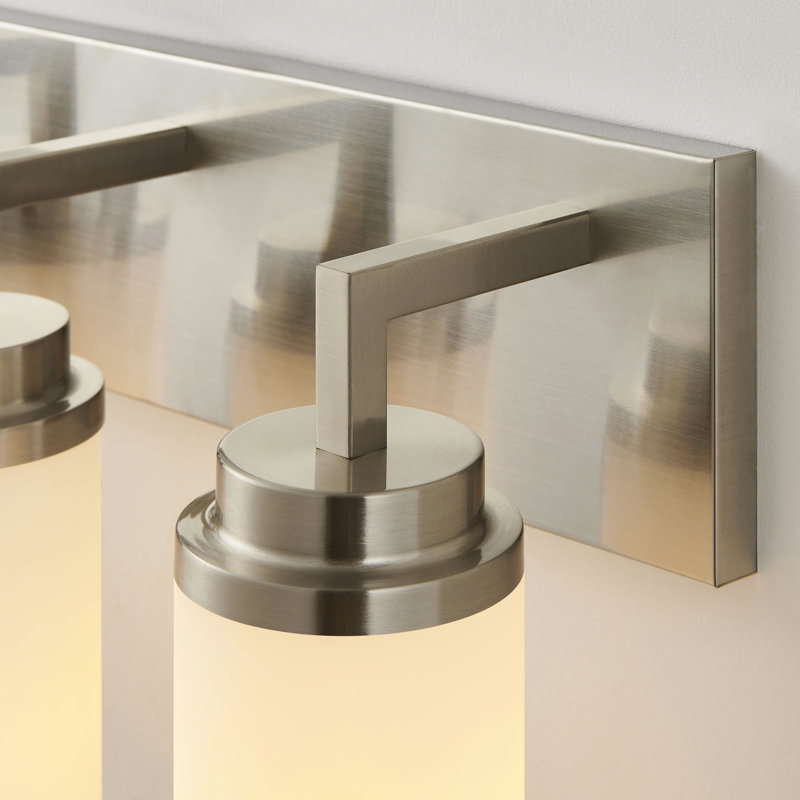 Dimmable Transitional Vanity Light, Brushed Nickel, 4 Lights