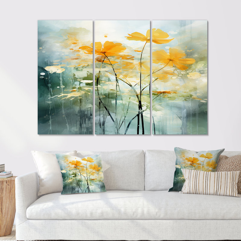 Edgardo - Ensemble d'impressions murales Buttercups, Toile tendue, H 28 po x l 36 po x P 1 po