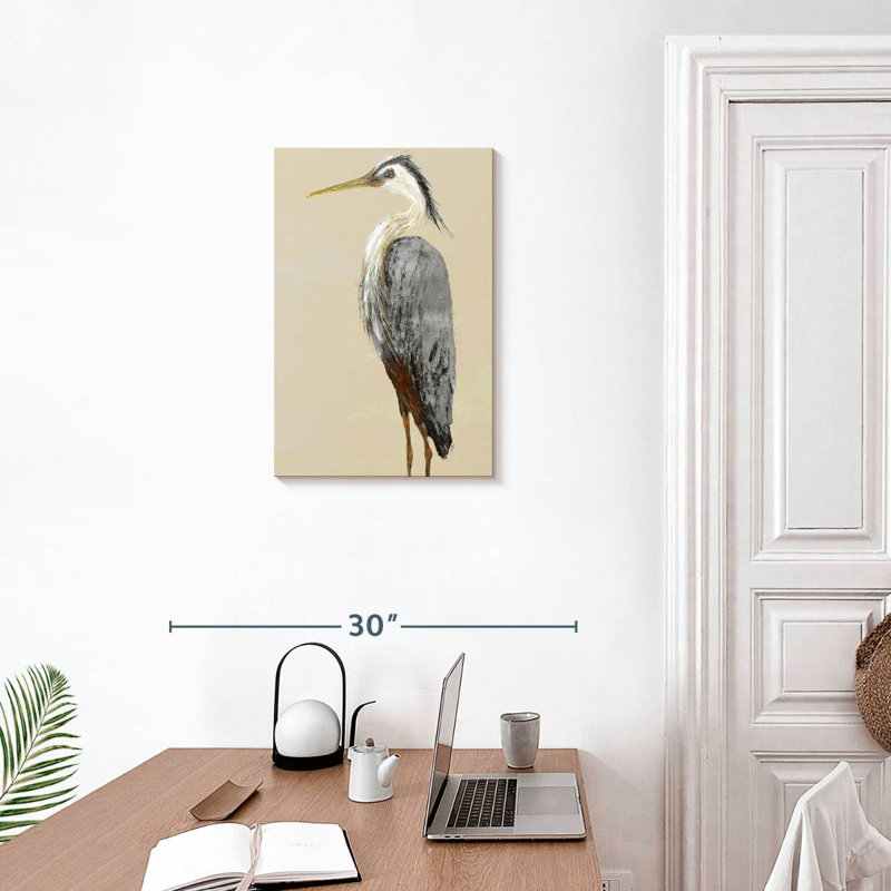 Brampt Heron On Tan II, 24" H x 16" W