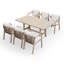 Ensemble de salle à manger d'extérieur rectangulaire en bois pour 6 personnes avec coussins Felsenthal-100088117-123338399-123338402