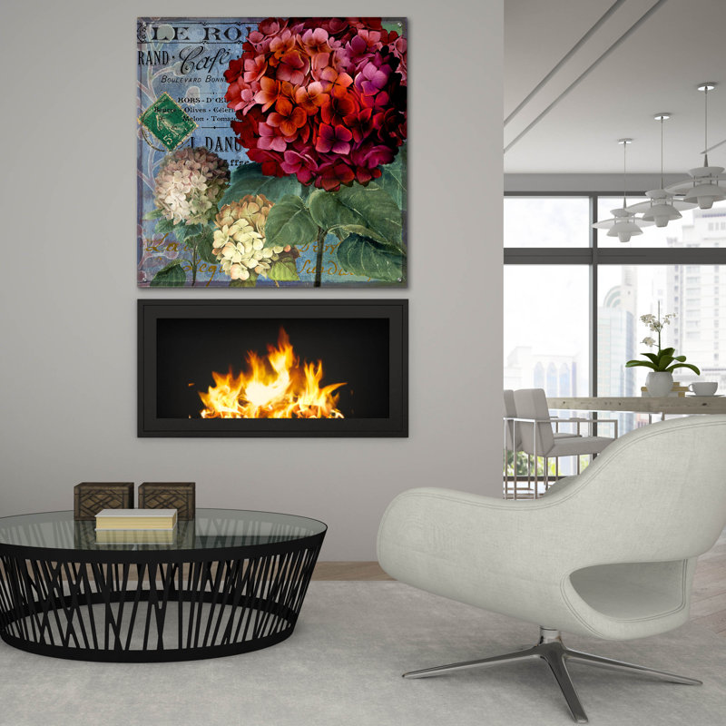  «Rouge from the garden 1» par Art Licensing Studio, art mural en verre acrylique, 36 po x 36 po, H 36 po x l 36 po