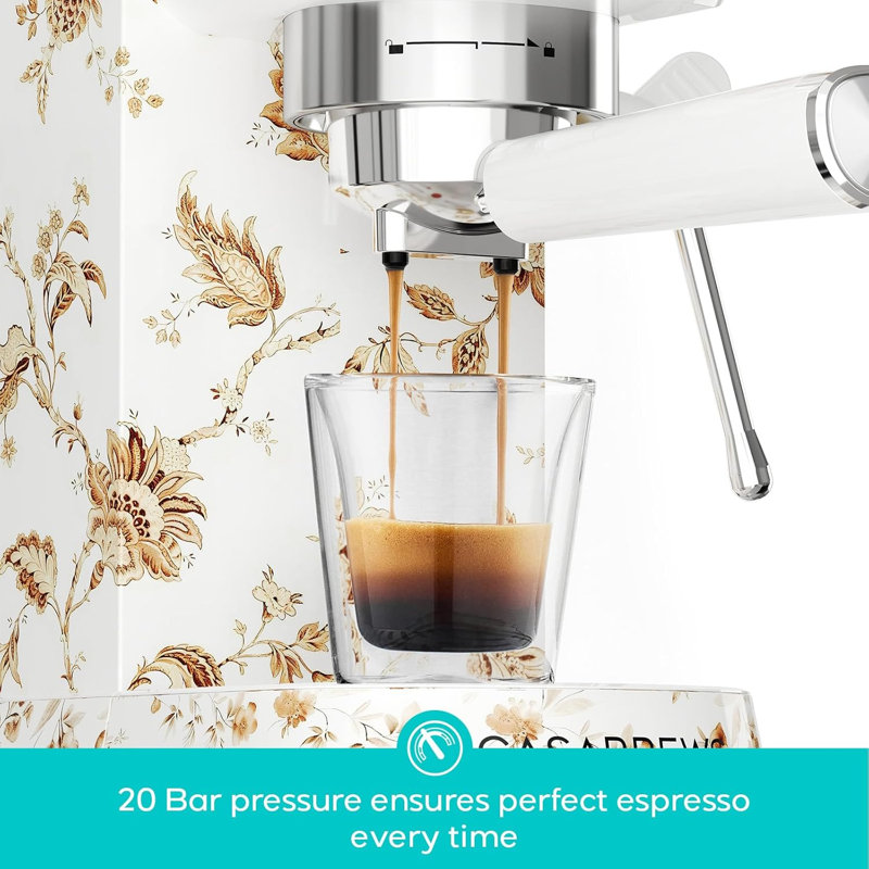 Machine à expresso CASABREWS CM5418, cafetière 20 bars avec contrôle de température PID, manomètre, préinfusion, buse à vapeur, émail