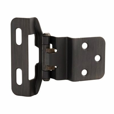 Recouvrement semi-dissimulé à fermeture automatique de 1/4 po, cadre frontal de 3/8 po à fermeture automatique - Bronze rétro - charnières de porte d'armoire (ensemble de 2)