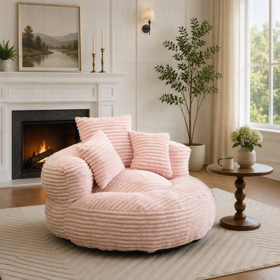 Pouf individuel avec 3 coussins et accoudoirs, rembourrage en mousse haute densité pour un confort et un soutien optimaux dans n'importe quelle pièce