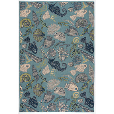 Tapis intérieur / extérieur bleu Hoffmann
