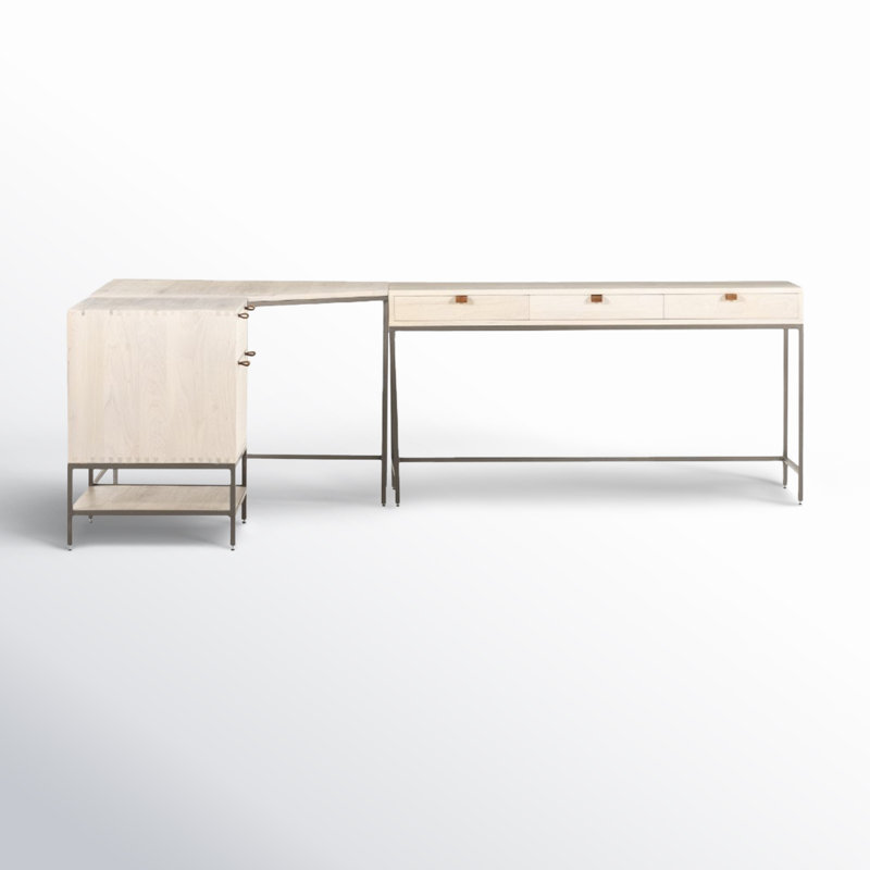 Trey Solid Wood Executive Desk, Dove Poplar