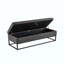 Banc de lit avec base en métal et velours de rangement-1462591603