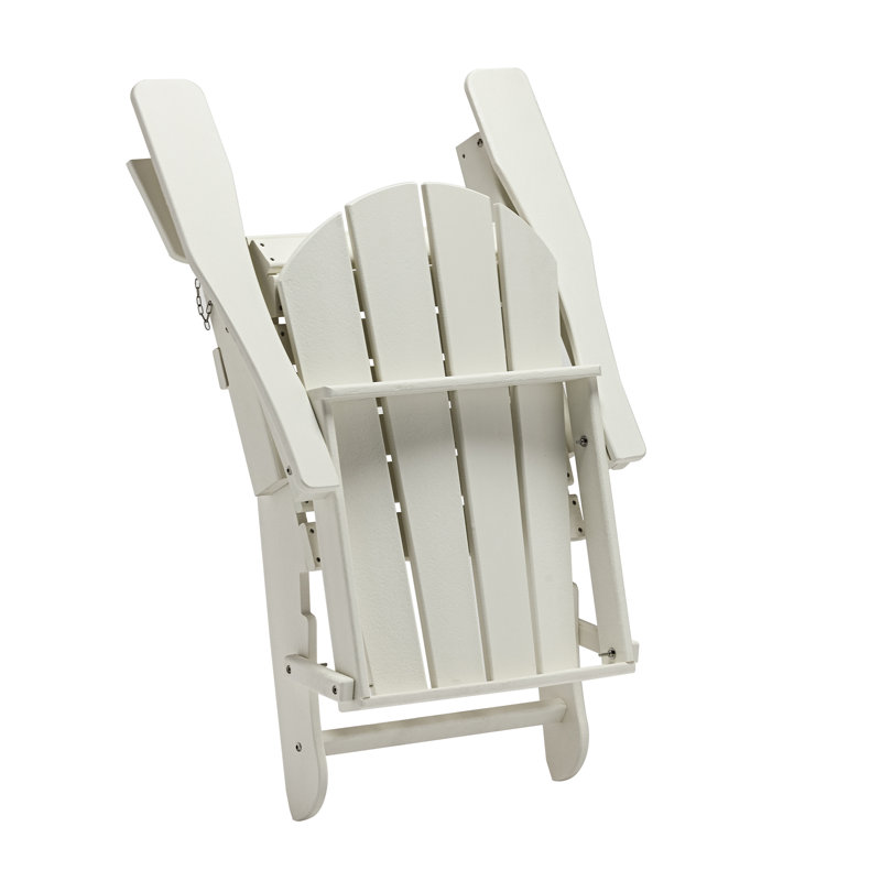 Moxley Foldable Outdoor Adirondack Chair, White