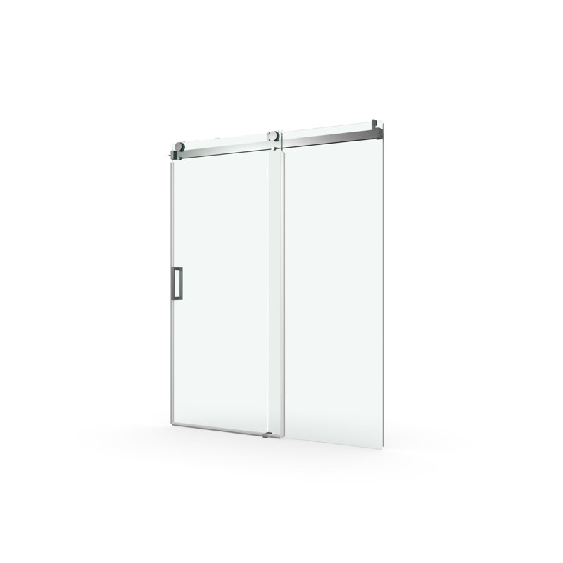 56 to 60 in. W x 76 in. H Sliding Frameless Soft-Close Shower Door with Premium 3/8 Inch (10mm) Thick Tampered Glass 22D01-60BN