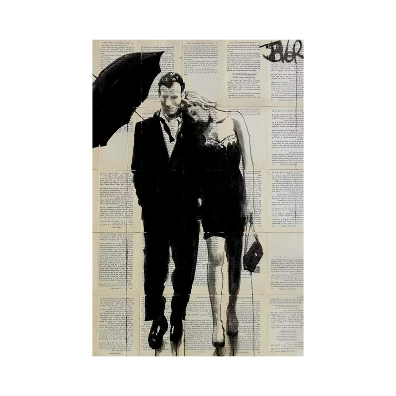 Impression d’art graphique, "each other" par Loui, Pas de tapis, H 26 po x l 18 po x 1,5 po, Toile tendue