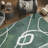 Green Grafica Washable Abstract Area Rug, Power-loomed, Heavenly Softness with Non-Slipping Backing