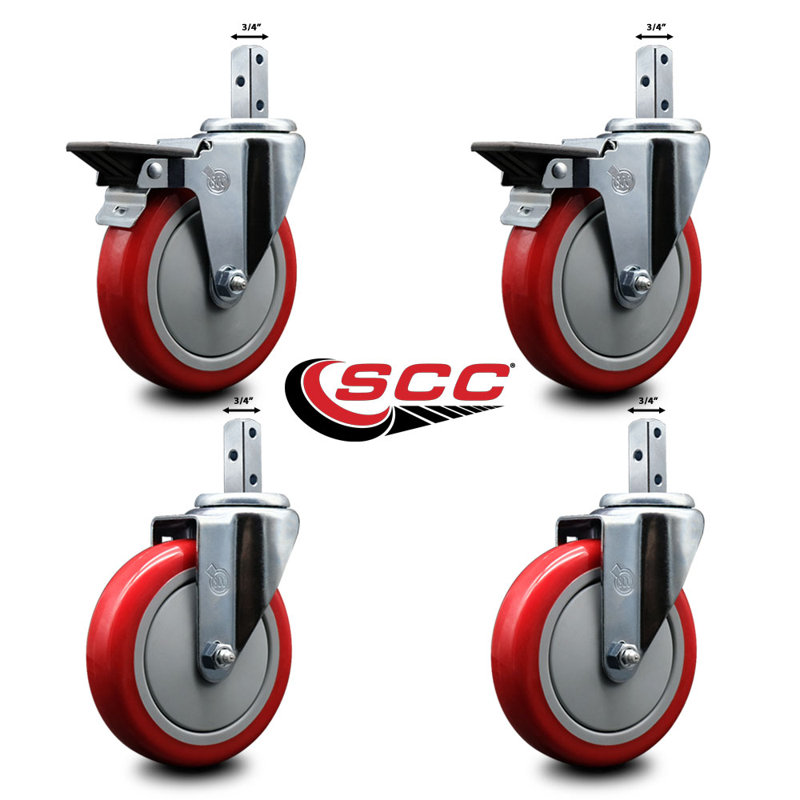 Polyurethane Casters, Red