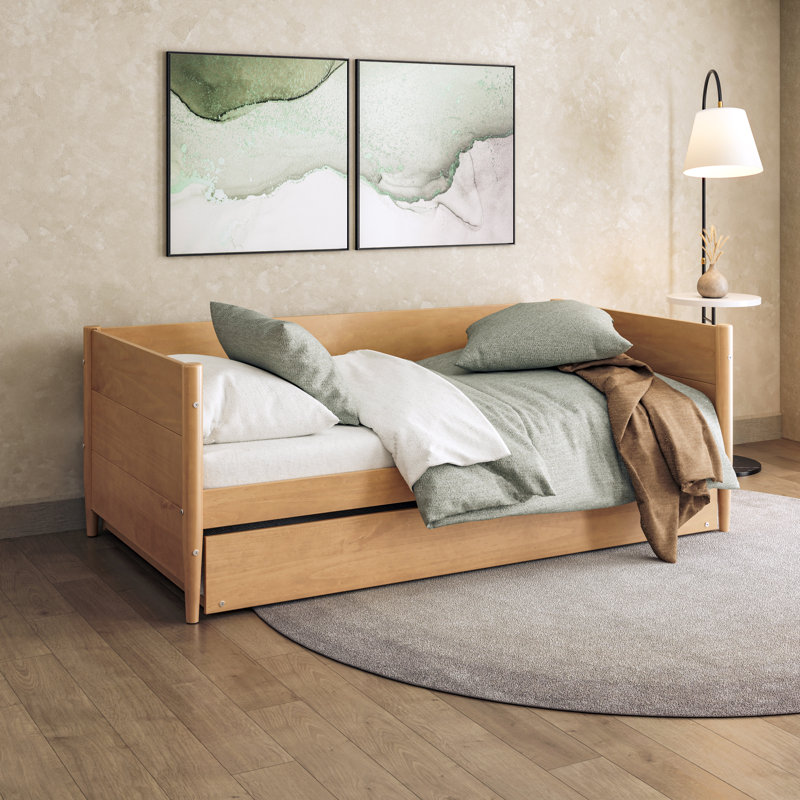 Lit de jour simple avec couchette Camello, Chêne clair