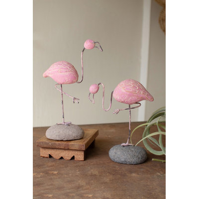  Ensemble de 2 statues flamandes peintes en argile peinte H 12 po