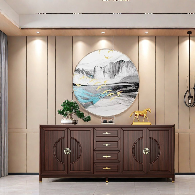 New Chinese Style Solid Wood Sideboard