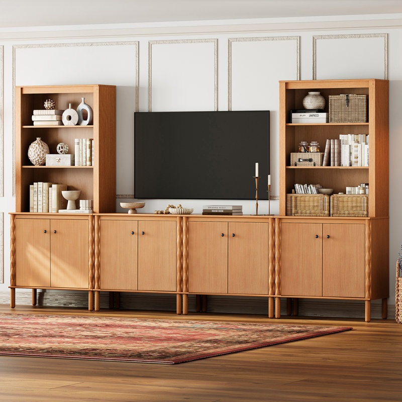 Meuble télé avec étagères pour téléviseurs jusqu'à 65 pouces, fini noyer, Walnut