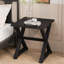 Table de bout carrée noire - table d'appoint polyvalente pour le salon, table d'appoint avec base en bois robuste, table de chevet de style transitionnel