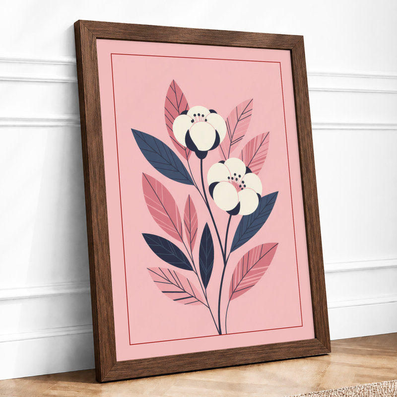 Elegant Blooms Botanical - Framed Print, A3 - 42.0 x 29.7 cm, Walnut