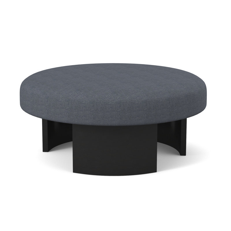 Eclipse Round Ottoman, Espresso, Fizz Ivory 100% Polyester