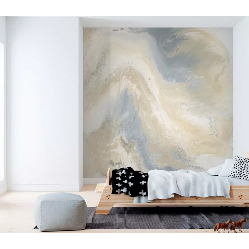 Papier peint amovible à encre colorée Marble Soft Brush Splash, L 9 po x l 15 po
