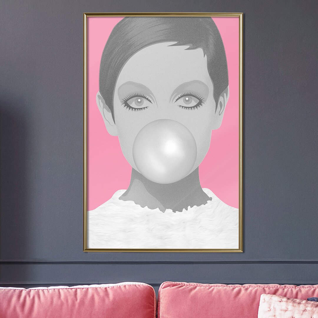 Gerahmter Grafikdruck Twiggy